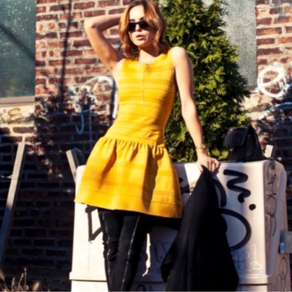 Maje Vibrant Yellow Mini Dress